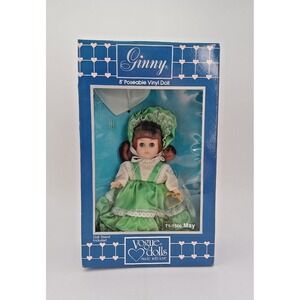 Vtg Vogue 8" Ginny Doll May #71-1506 Poseable Doll w/Stand in box Sleepy Eyes